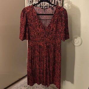 Red Floral Dress - L